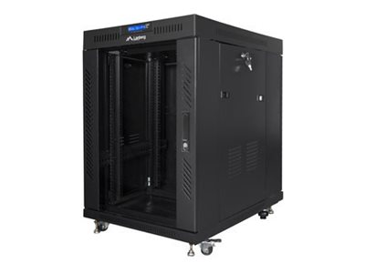 Lanberg Ff01 Series - Rack Kabinet - 800 X 1000, Fladpakke, Med Glasdør, Lcd - Med 6 Køleblæsere, Lcd Skærm, Termostat - Fritstående - Sort, Ral 9004