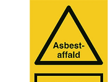 Varningsskylt - Asbestavfall - Gul plast, A4, 210x297mm | Kläder & Säkerhet - Säkerhetsutrustning - Skyltar & säkerhetsmärkning | GameStuff
