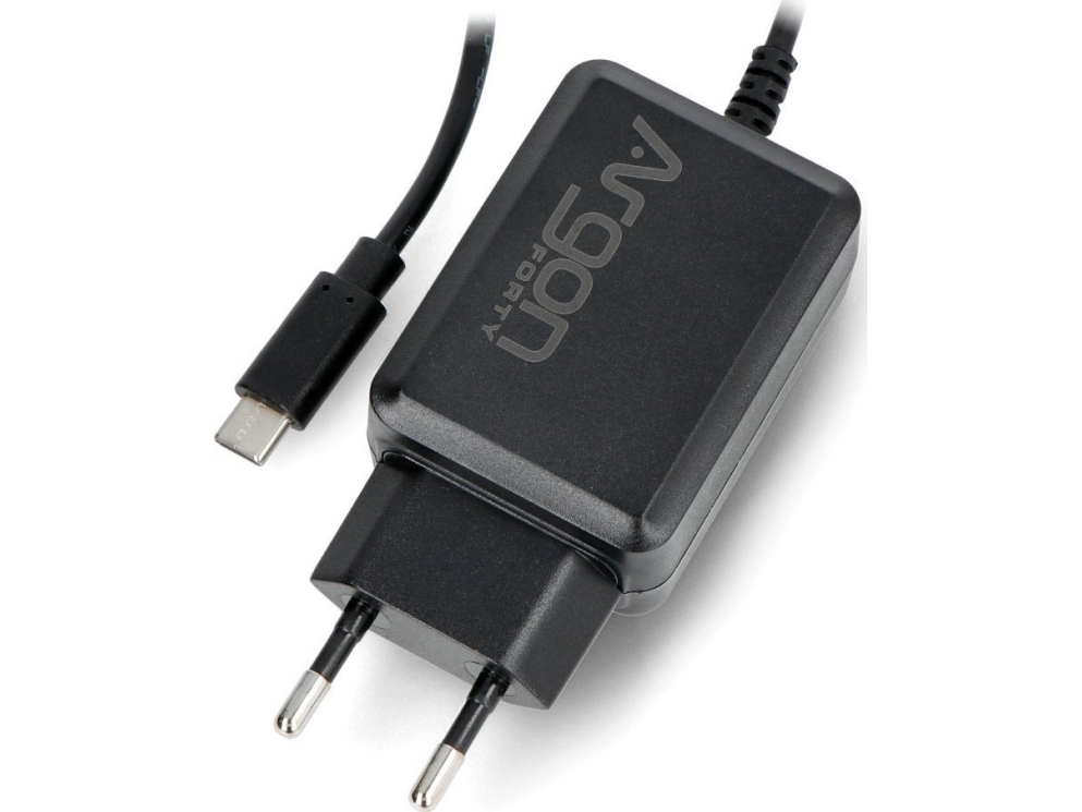 Maitinimo Šaltinis Argon40 Usb Tipas C 5.25V/3.5A, Skirtas Raspberry Pi 4B - Juodas