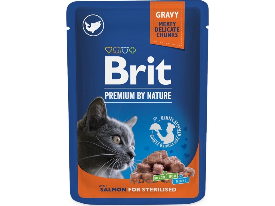 Brit Brit Cat Prem.Salmon For Sterilized 100G Saszetka 111833 460
