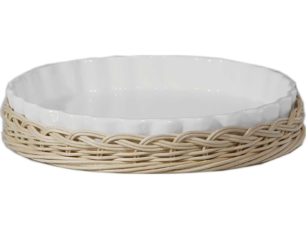 NPC Polska La Porcellana Bianca Midollino Flettet kurv for tertefat 25 cm