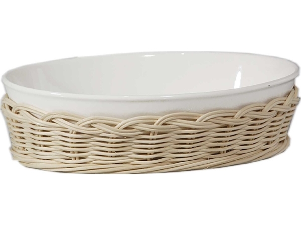 La Porcellana Bianca Flettet Kurv Til Oval Bageplade Midollino - Rød, 23 Cm