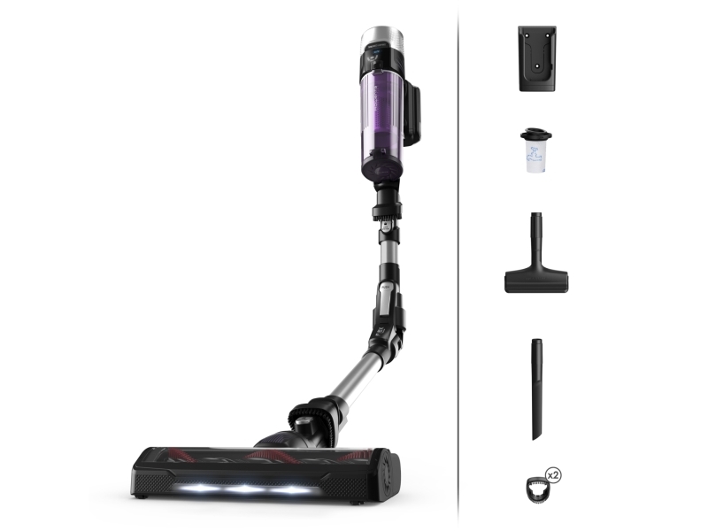 Rowenta RH2037, 2-in-1-varsi-imuri, Pussiton, Musta, Purppura, 0,4 L, Suorakulmainen, Kuiva