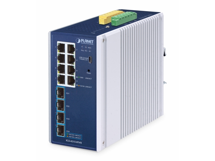 Planet Ip30 Industrial L2/L4 8-Port, Managed, L2/L4, Gigabit Ethernet (10/100/1000), Vollduplex, Wandmontage