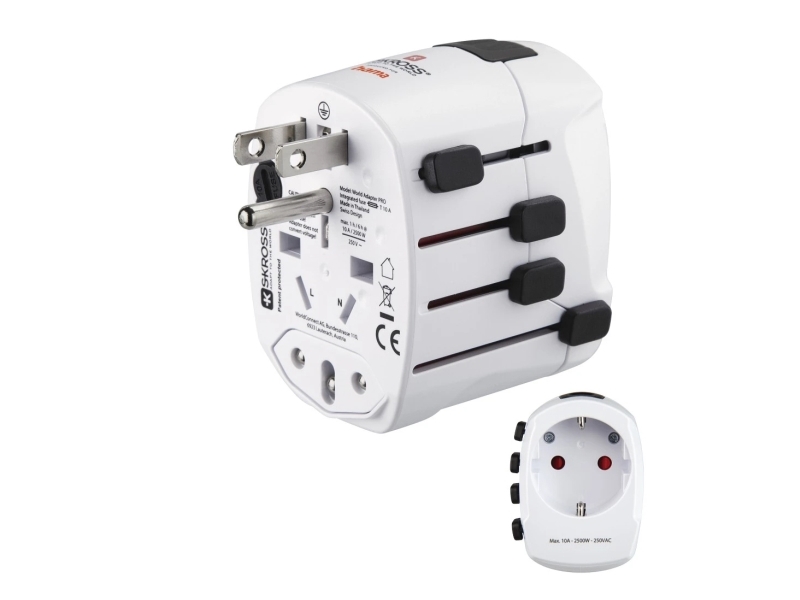 Hama World Travel Pro, Universel, Type F, Type B, Type G (UK), Type I (AU), Type J (CH), Type L (IT), 100 - 250 V, 6,3 A, Hvid