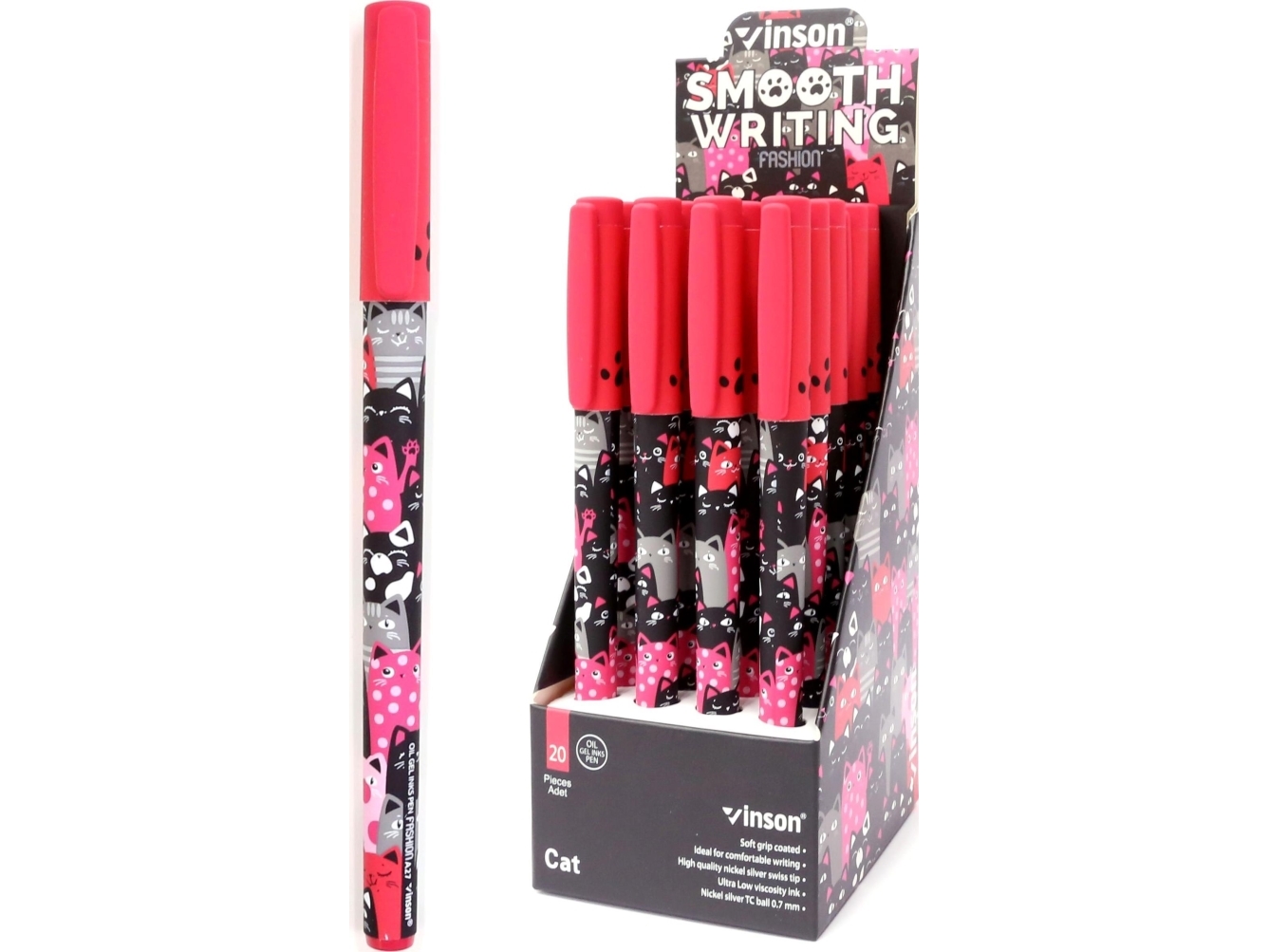 Titanum Vinson Cats v2 kuulakärkikynä 0.7mm 20 kpl DISPLAY