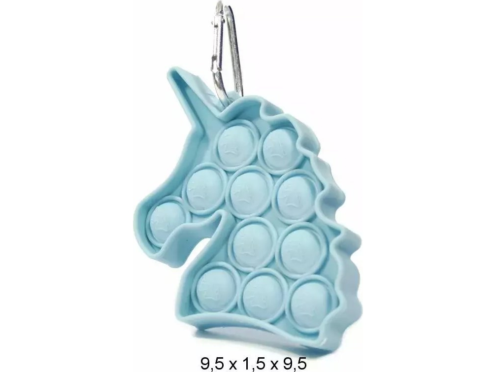 Mocco Simple Dimple Push Pop antistress-sensory legetøj / enhjørning nøglering / blå