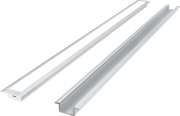 V-tac Led Line Prime LED profilio komplektas, 2m, įleidžiamas, anoduotas, su baltu dangteliu ir aklėmis