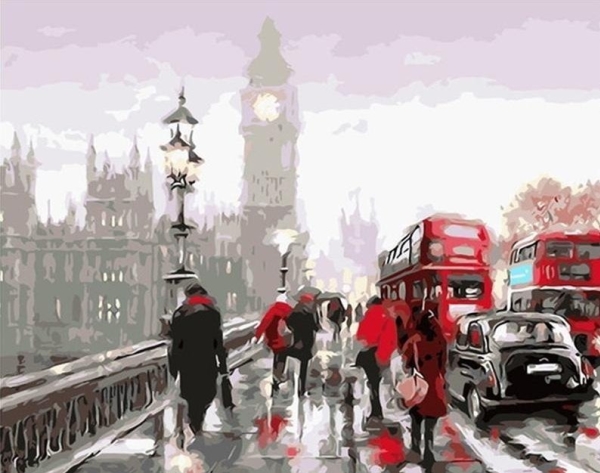 Maalaus numeroiden mukaan 40x50 Lontoo