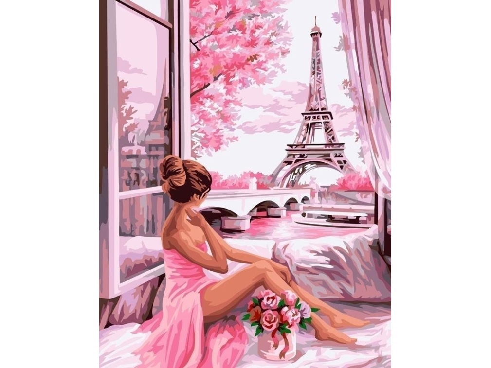 Painting By Numbers 40X50 Girl With Roses