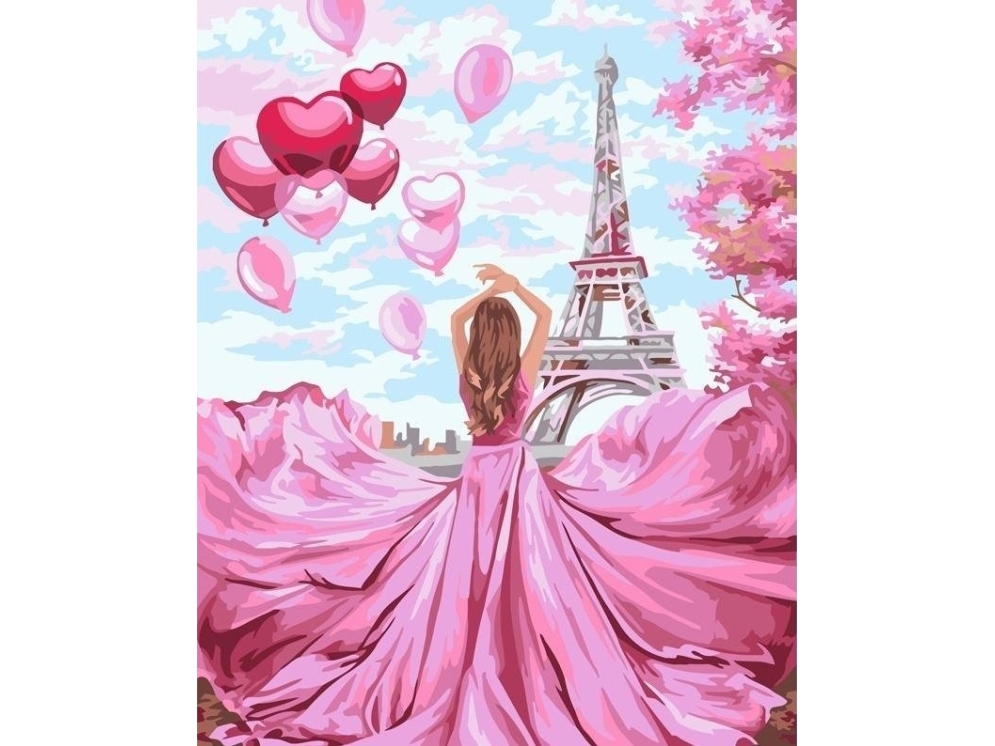Mal efter tal 40x50 - Pige i Paris