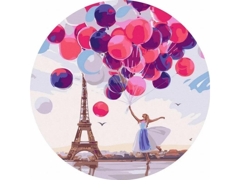 Painting by numbers round - Happiness in Paris | Skola & Hobby - Konstmaterial - Dukar | GameStuff