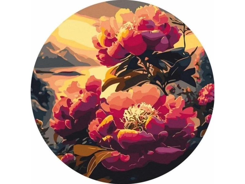 Malen Nach Zahlen Rund - Rosa Blume 40Cm