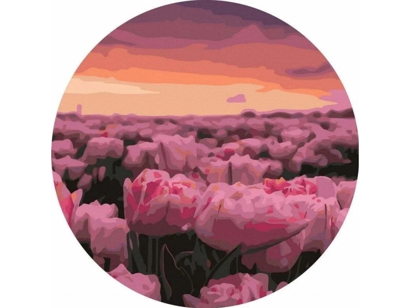 Mal efter tal rund - Tulip field 40