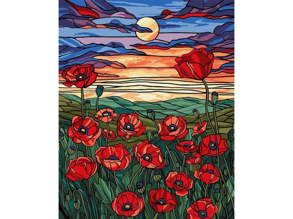 Farben Nach Zahlen - Beauty Of Poppies 40X50 Cm