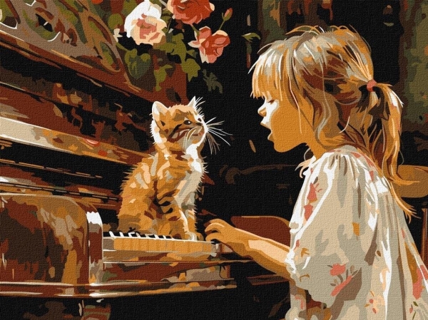 Painting By Numbers - Singing Duo 30X40cm