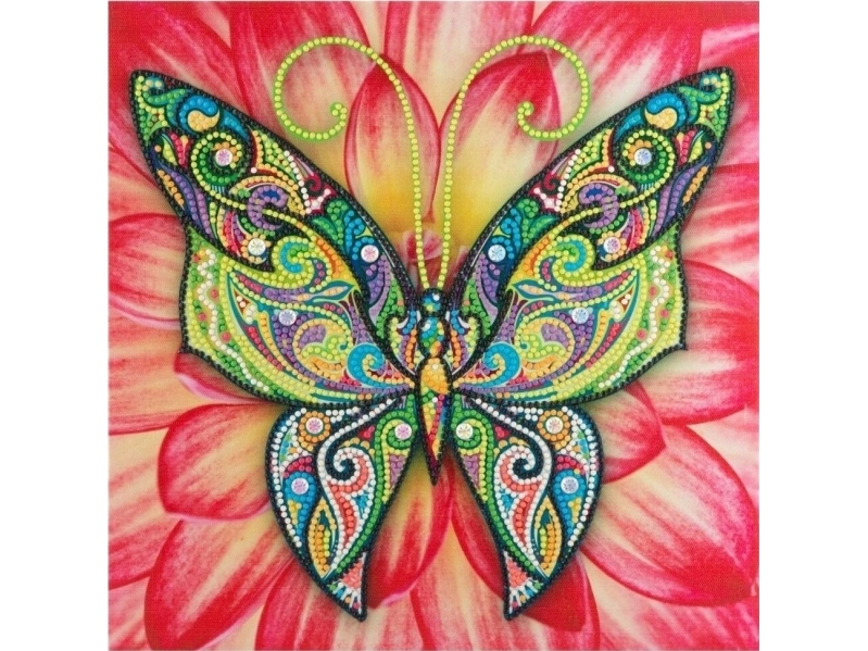 Grafix Diamantmaleri på lærred Sommerfugl 30 x 30 cm - (K-260009)
