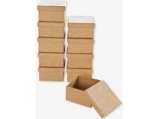 Square box natural 7.5x7.5x4.5cm