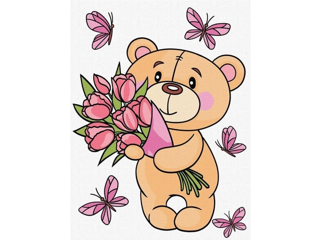 Painting By Numbers - Cute Bear 30X40cm