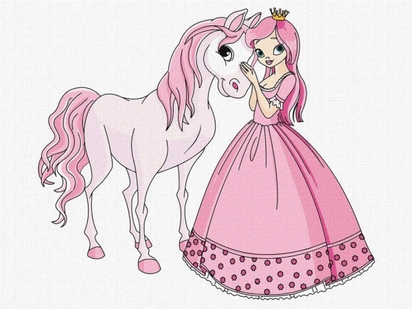 Målning med siffror - Prinsessa. 30x40cm | Skola & Hobby - Konstmaterial - Dukar | GameStuff