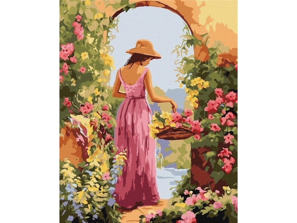 Painting By Numbers - Girl With Flowers
