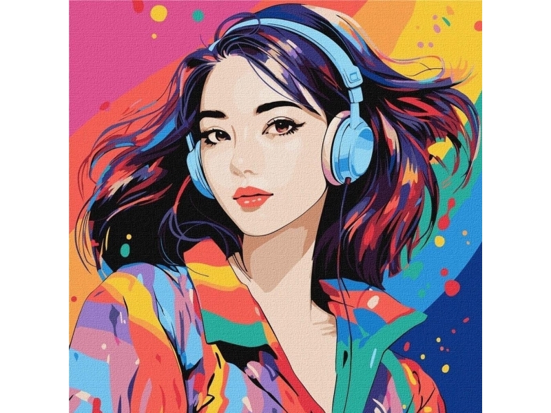 Mal efter tal: World of sounds, 40x40 cm
