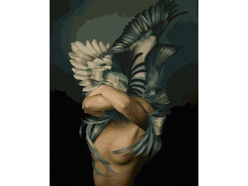 Painting by numbers - Girl Bird 40x50cm | Skola & Hobby - Konstmaterial - Dukar | GameStuff