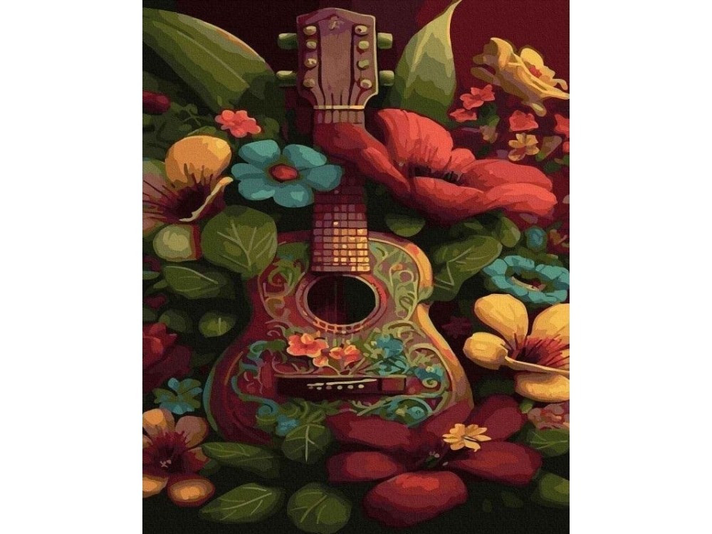Painting By Numbers - Guitar In The Garden 40X50cm