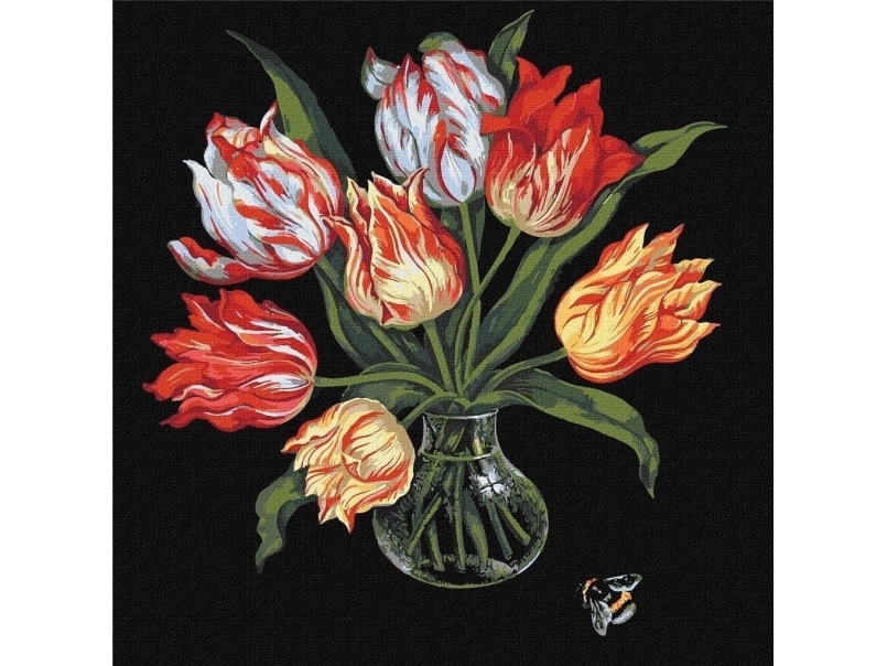 Painting by numbers - Elegant tulips 40x40