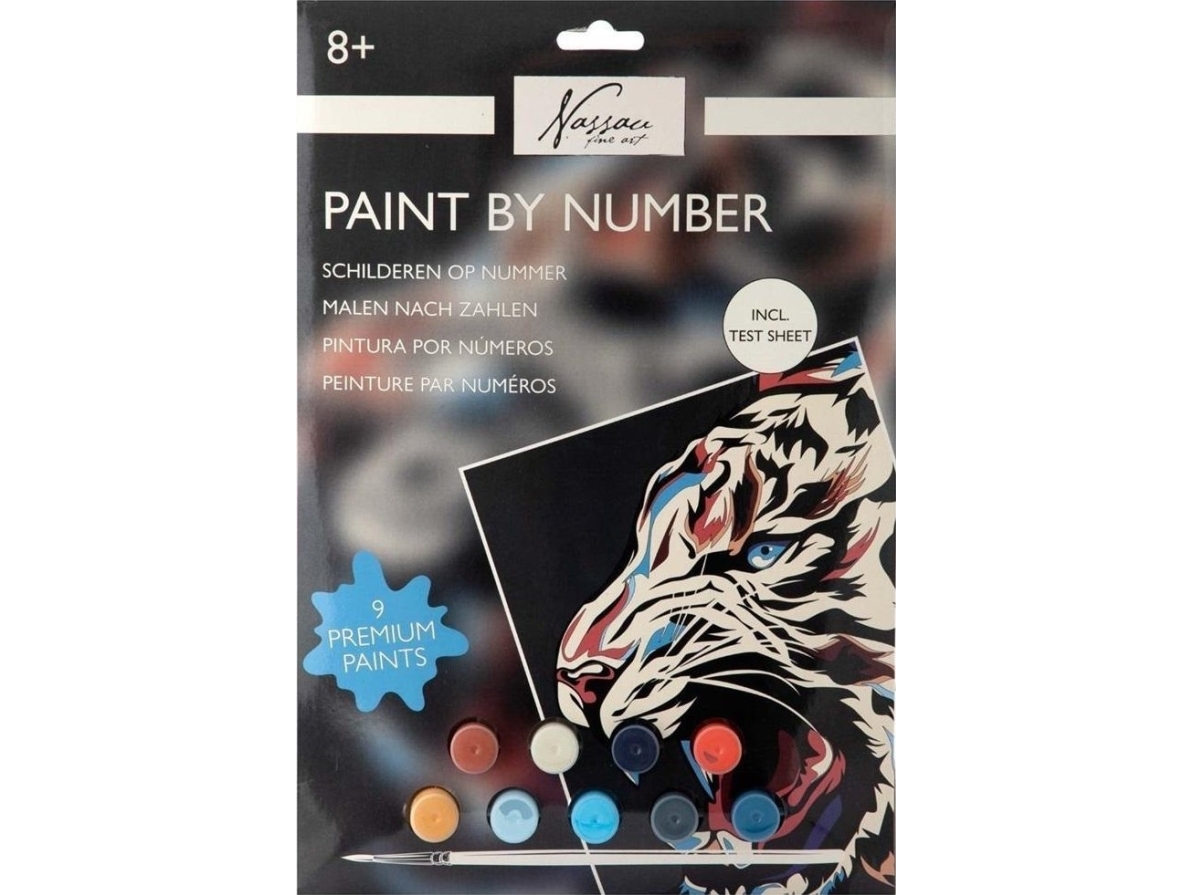 Painting by numbers on cardboard - Tiger | Skola & Hobby - Konstmaterial - Dukar | GameStuff