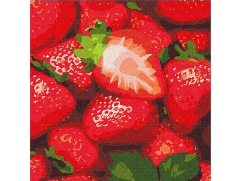 Malen Nach Zahlen - Saftige Erdbeere 25X25cm
