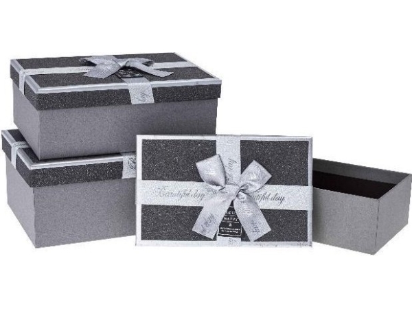 Presentask med rosett 3st silver ROZETTE EDUKAMP | Skola & Hobby - Festdekorera - Presentinslagning | GameStuff