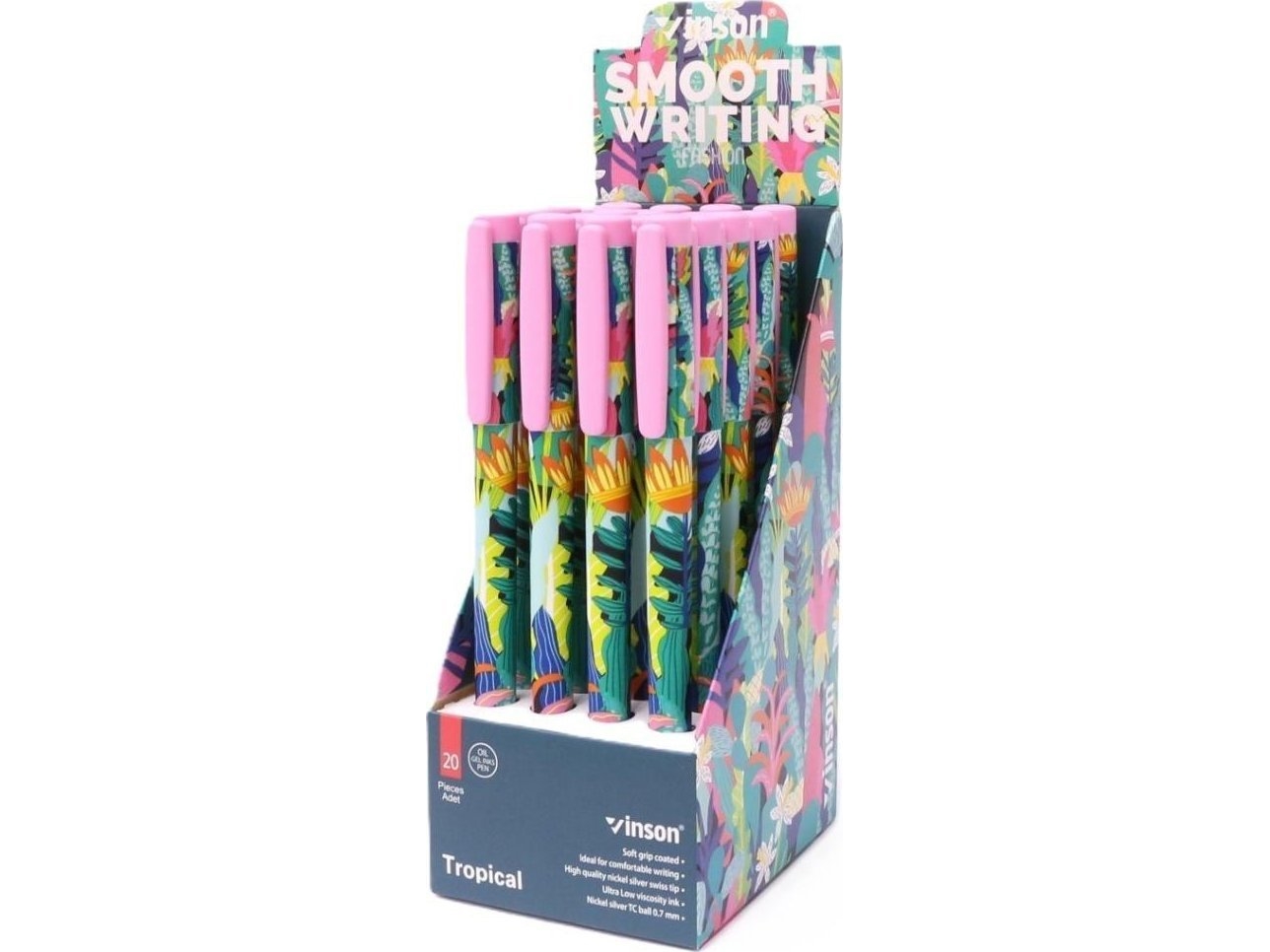 Fashion Tropical Blauer Kugelschreiber Mit Stopper (20Stück) Edukamp