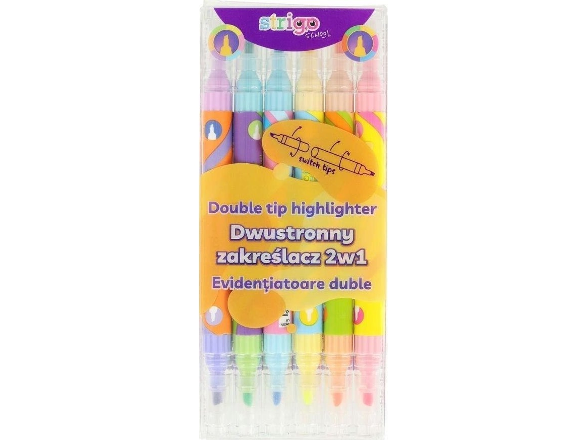 2-I-1 Dobbeltsidede Tusser, 12 Farver Strigo