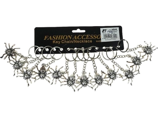 Silver Metal Spider Key Ring (12Pcs)