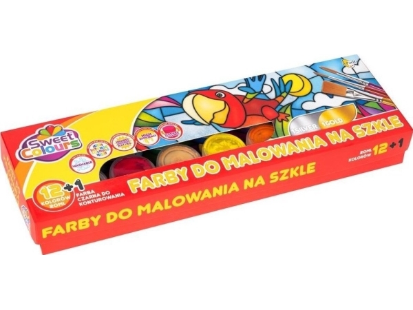 Beniamin farver til maling på glas 12 farver + 1 konturpen