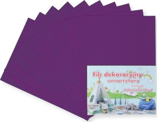 A4 Selbstklebender Filz Lila 20X30cm 10Stk Edukamp