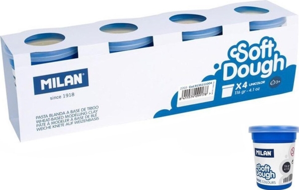Ciastolina Basic 116g 4 burkar vit MILAN EDUKAMP | N - A | GameStuff
