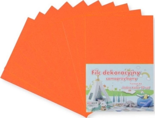 A4 Selvklæbende Filt Orange 20X30cm 10Stk Edukamp