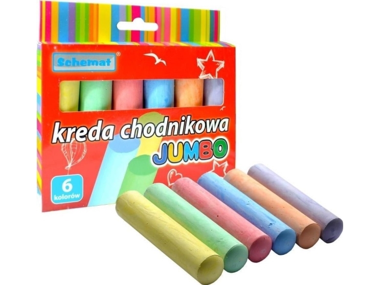 Kridt gangsti jumbo 6 farver