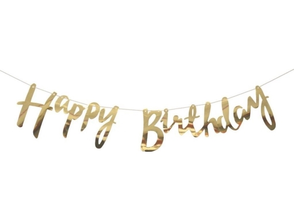 Arpex Girlanda Happy Birthday Złota
