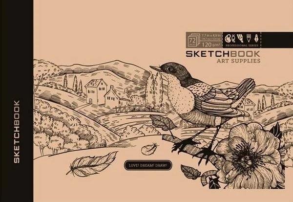 Sketchbook 197x124/72K 120 g TW retro Bird