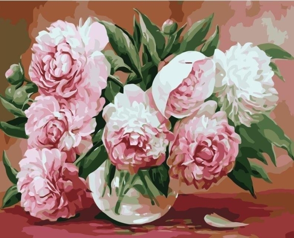 Painting by numbers 40x50 Peonies