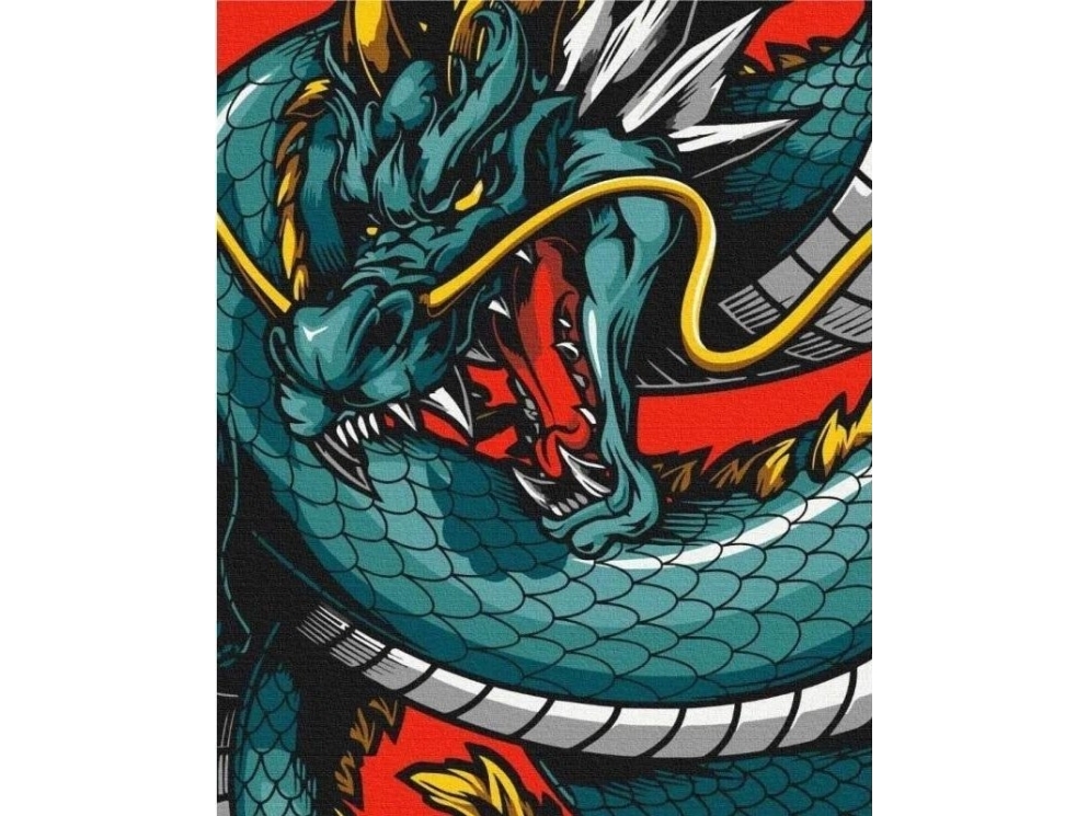 Målning efter nummer - Kunglig drake 40x50cm EDUKAMP | Skola & Hobby - Konstmaterial - Dukar | GameStuff