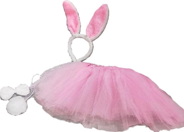 Lyserødt kaninkostume