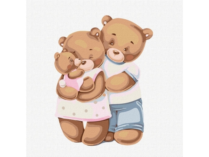 Malen Nach Zahlen - Eine Glückliche Teddybärenfamilie Edukamp