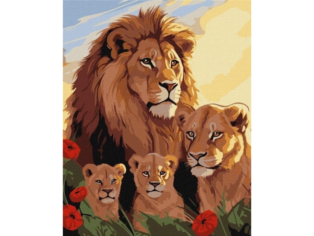 Painting By Numbers - Lion Family 40X50cm