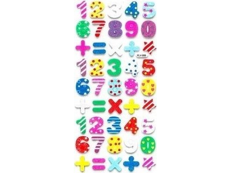 Glitter Skumklistermærker Numbers 45Stk Edukamp