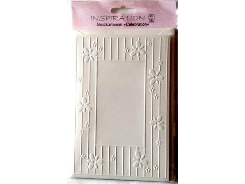 Embossed Cards + Envelopes 5Pcs Creme
