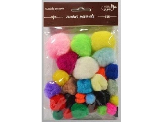 Bunte Pompons 15Mm-40Mm 30Stück Edukamp